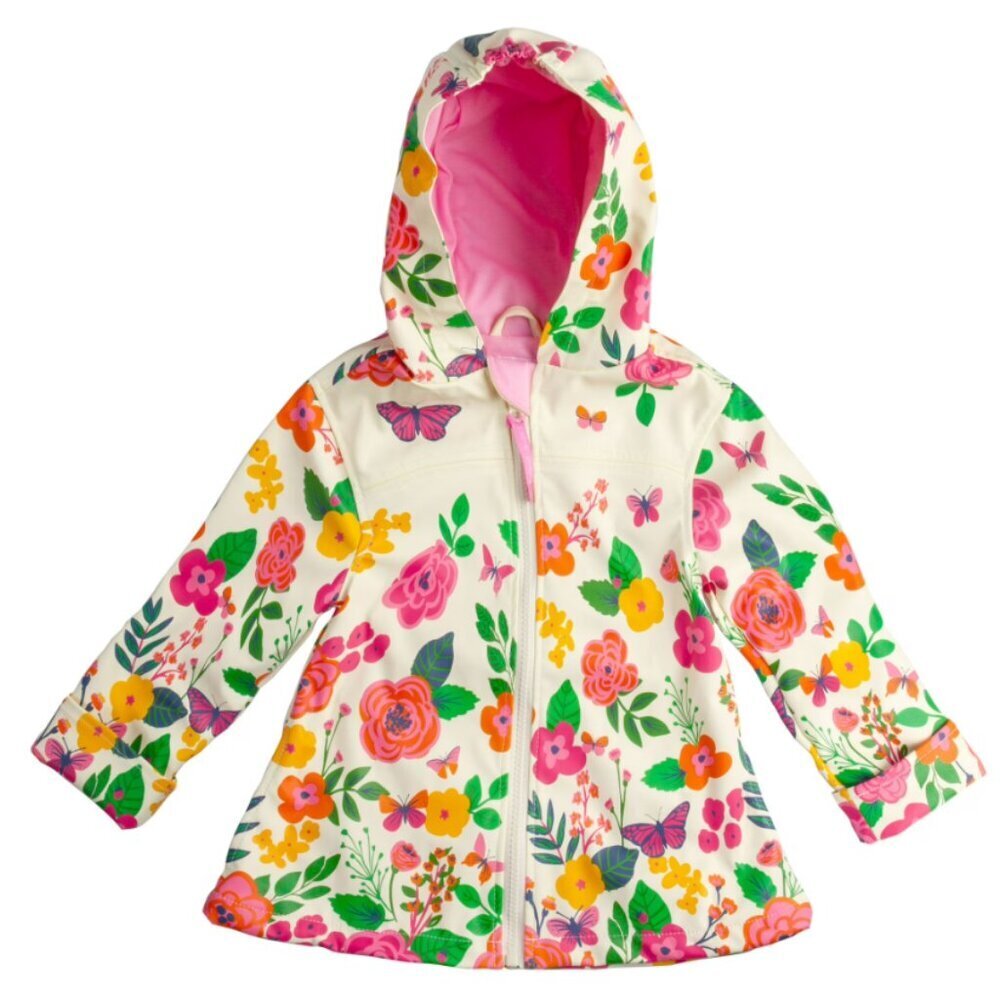 Colorful Floral Butterfly Kids Raincoat